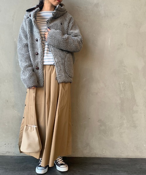 GYMPHLEX（ジムフレックス） コート アウター ボアフードパーカー