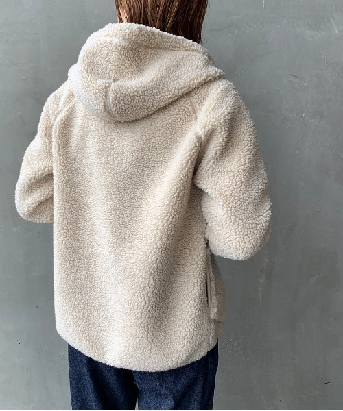 GYMPHLEX（ジムフレックス） コート アウター ボアフードパーカー