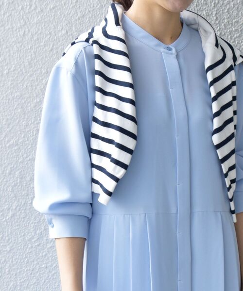 SHIPS any ワンピース any:〈ウォッシャブル〉ジョーゼット プリーツ