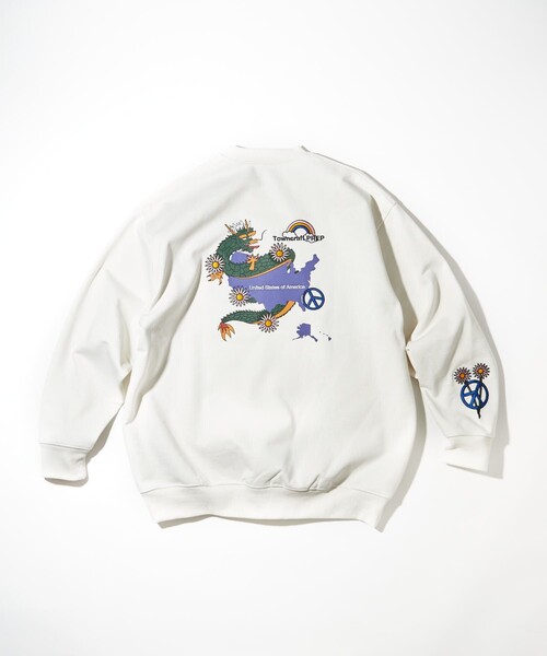 スウェット Towncraft PREP/タウンクラフトプレップ Mix Motif Crewneck Sweat /ミックスモチーフ クルーネック