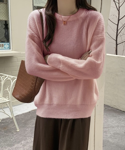 美品♪エブール クルーネックニット ゆったり アイボリー ru9 Amazon.co.jp: レディース ニットセーター クルーネック