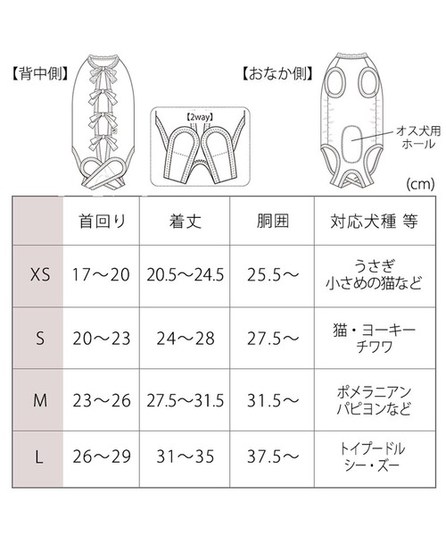 ONEKOSAMA OINUSAMA（おねこさま・おいぬさま） 犬 服 リボン調節 術後