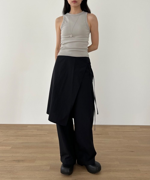 Didot.showroom スラックス パンツ ナイロンラップレイヤードパンツ