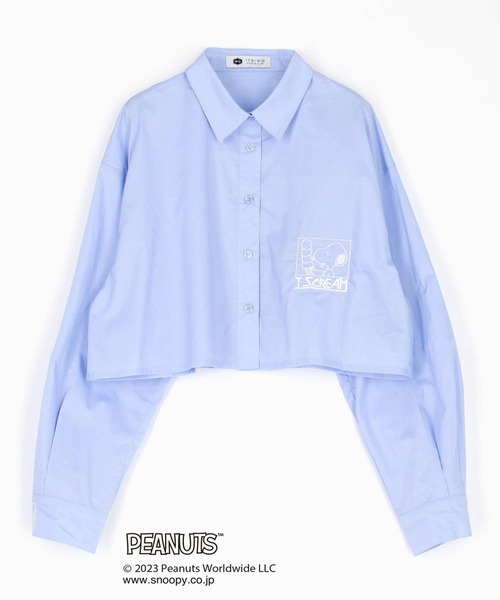 179/WG ブラウス シャツ 「PEANUTS」スヌーピーイラストシャツ