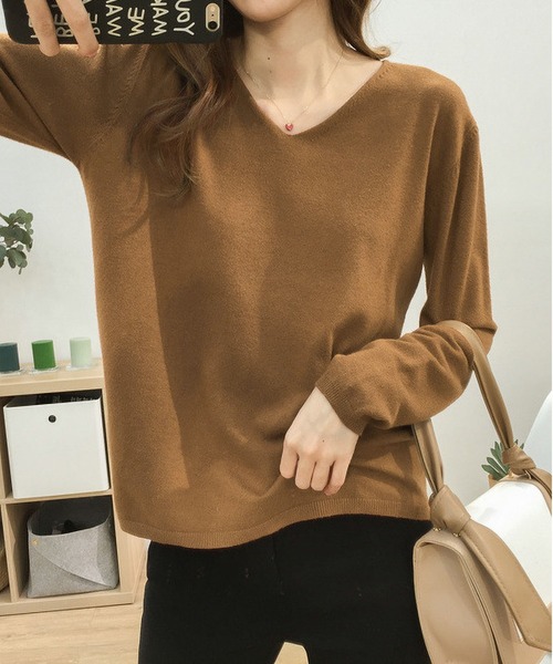 BLANC FICELLE ニット セーター 薄手 ニット Vネック レディース