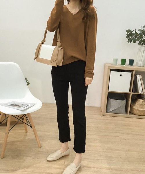 BLANC FICELLE ニット セーター 薄手 ニット Vネック レディース