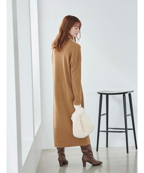 fifth ワンピース リブニットロングワンピース「低身長向けサイズあり  