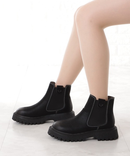 Lace Ladies（レースレディース） ブーツ レザー調サイドゴアショート