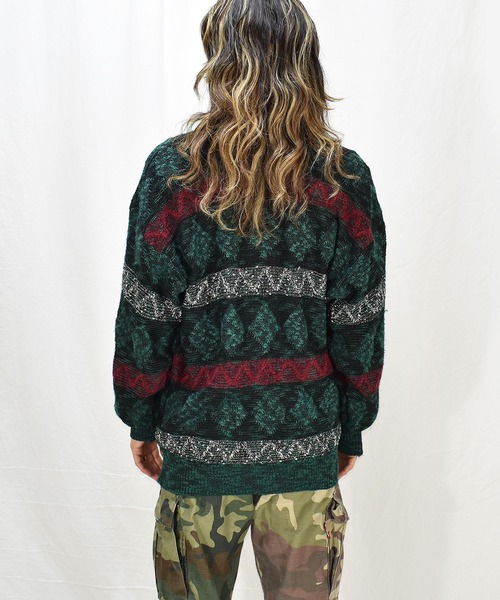 VINTAGE カーディガン 「ヴィンテージ古着」80-90's SANTANA デザイン