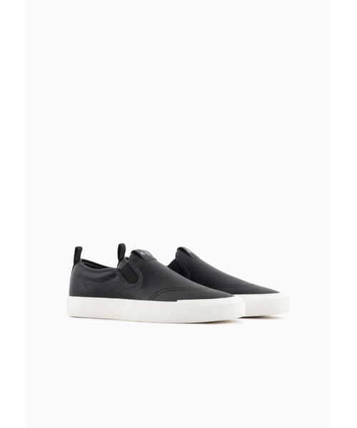 美品 【ARMANI EXCHANG】アルマーニ スニーカー スリッポン レザー レザー スリップオンスニーカー | Armani Exchange