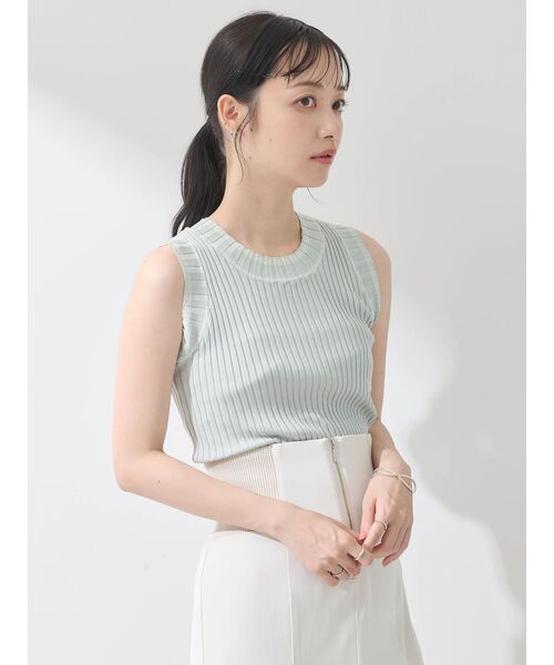 美品　エーピーストゥディオ　プレーンニット　ノースリーブ　サマーニット 美品 エーピーストゥディオ プレーンニット ノースリーブ サマー