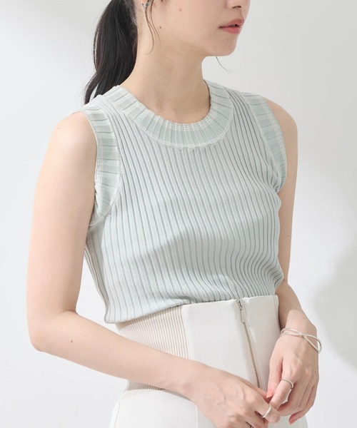 earth music&ecology ニット セーター ノースリーブラインニット