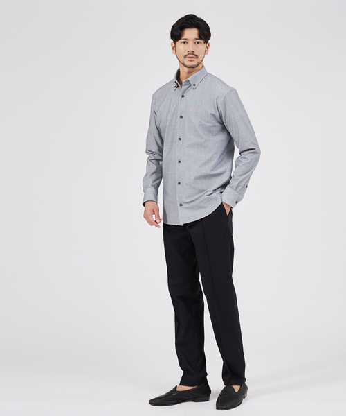 アバハウス（ABAHOUSE）/【FLEX SHIRTS】デニム ウォッシュ プリント ジャージシャツ ABAHOUSE（アバハウス） シャツ 「FLEX SHIRTS」デニム ウォッシュ