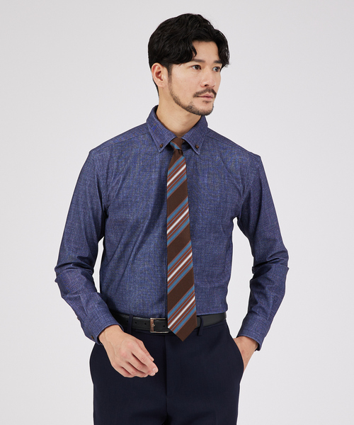 ABAHOUSE（アバハウス） シャツ 「FLEX SHIRTS」デニム ウォッシュ