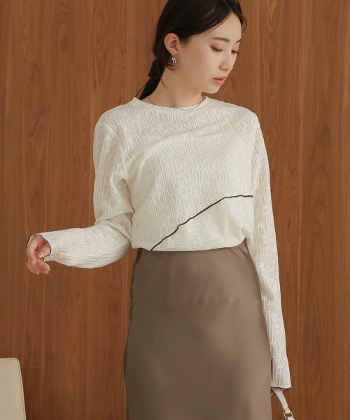 tシャツ ジャカードニットメロウトップス レディース qualite｜ジャカードニットメロウトップス | Rakuten Fashion