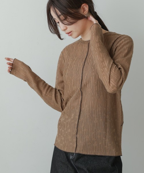 tシャツ ジャカードニットメロウトップス レディース qualite｜ジャカードニットメロウトップス | Rakuten Fashion