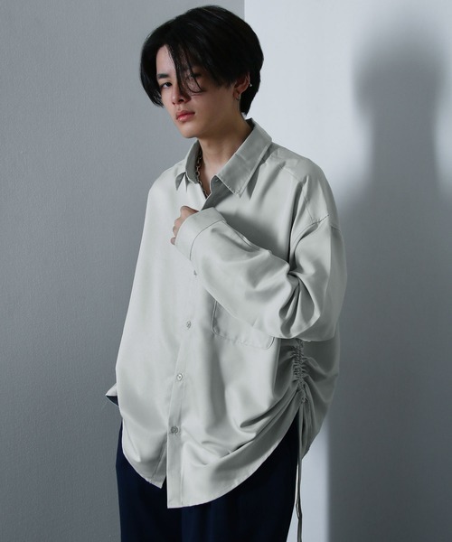 Nilway（ニルウェイ） シャツ サイドコード シャーリング 長袖 シャツ