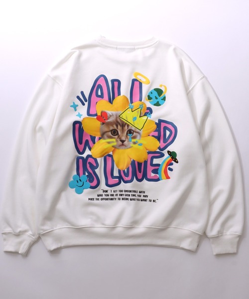 トレーナー スウェット アートイラストグラフィック バックプリント裏