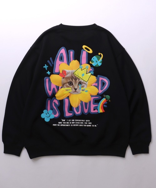 トレーナー スウェット アートイラストグラフィック バックプリント裏