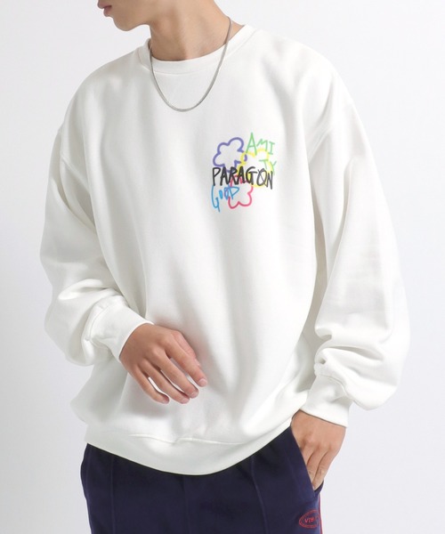 トレーナー スウェット アートイラストグラフィック バックプリント裏