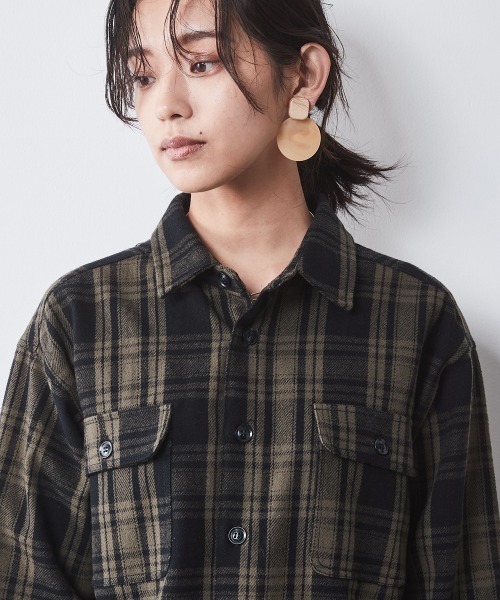 CHIC STYLE ブラウス シャツ 綿100％チェックシャツ 「大きい