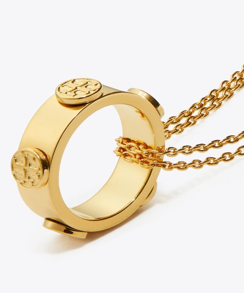 TORY BURCH ミラー スタッド サークル ペンダント ネックレス TORY BURCH ネックレス ミラー スタッズ サークルペンダント