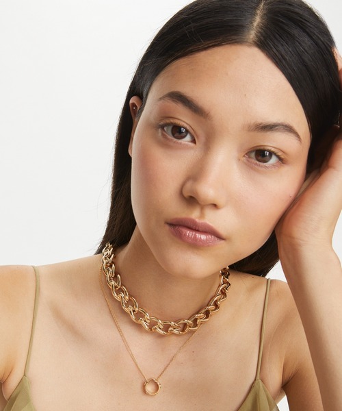 Tory Burch☆ミラー スタッド サークル ペンダント ♪送料込 TORY BURCH ネックレス ミラー スタッズ サークルペンダント