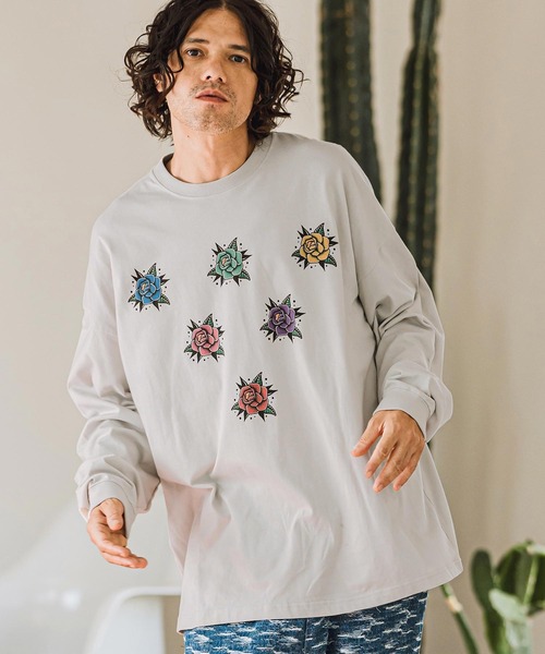 CAMBIO tシャツ mlt4925- RoseタトゥープリントロンT メンズ