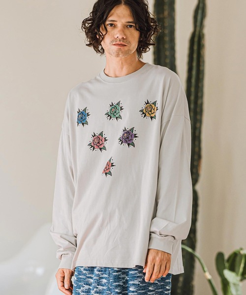 CAMBIO tシャツ mlt4925- RoseタトゥープリントロンT メンズ