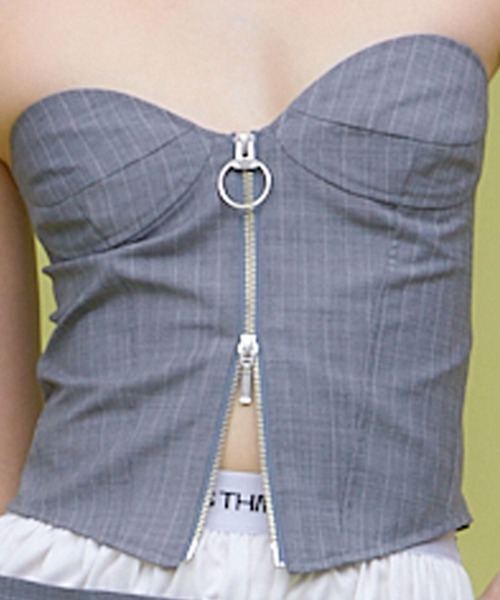 THINGS THAT MATTER チューブトップ ベアトップ T/W FRONT ZIP