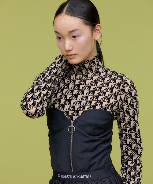 THINGS THAT MATTER チューブトップ ベアトップ T/W FRONT ZIP