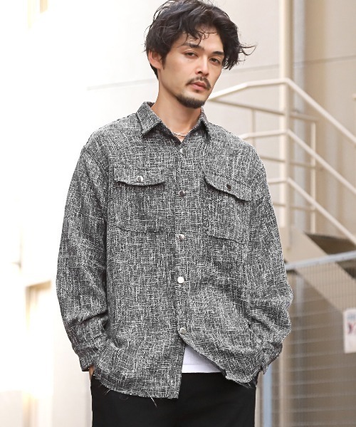LUXSTYLE（ラグスタイル） ブルゾン アウター ツイードオーバーシャツ