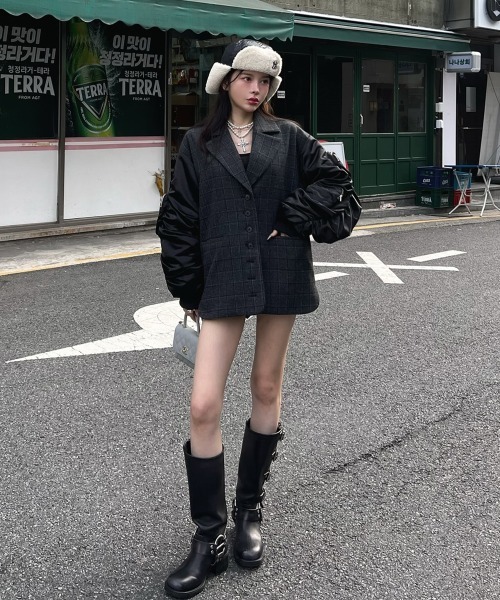 Darich（ダーリッチ） ブルゾン アウター チェックドッキングブルゾン