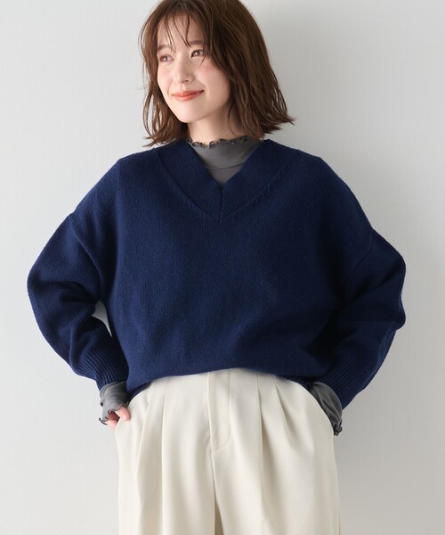 ANY（エニィ） ニット セーター ラムウールVネックプルオーバー