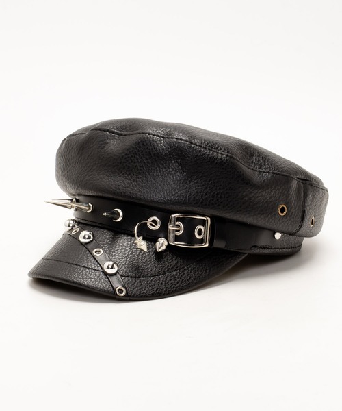 MAD MAD（マッドマッド） 帽子 キャスケット スタッズ ベルト