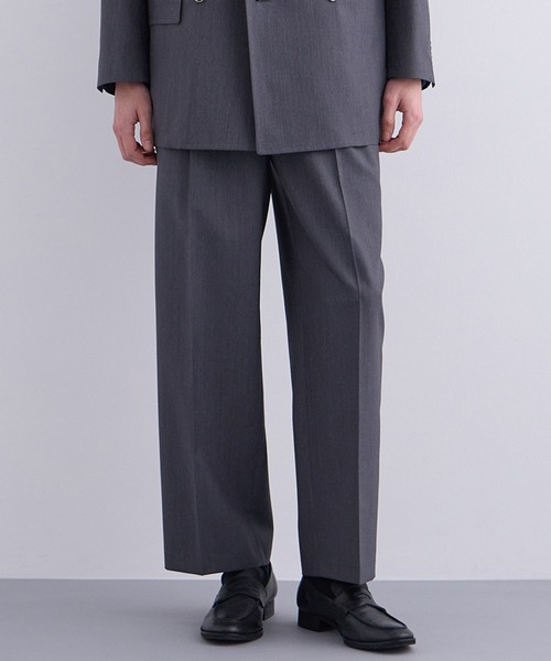 PUBLIC TOKYO ストレートスラックス　ダークブラウン GRツイルエバークリースストレートスラックス(1 DARK BROWN