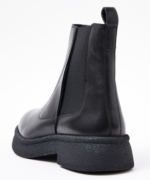 【値下げ】オゥバニスター＊サイドゴア ブラックレザーブーツ＊太ヒール Au BANNISTER（オゥ バニスター） ブーツ 「販売店舗限定」厚底