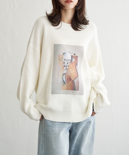 ニット/セーター PHOTO PRINT KNIT SENSE OF PLACE by URBAN RESEARCH セーター ニット 「洗濯可