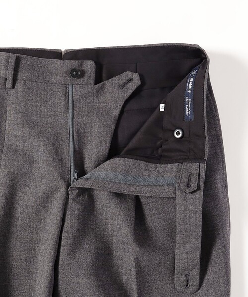 BEAMS F パンツ EXCLUSIVE FABRIC ウール フレスコ 1プリーツ
