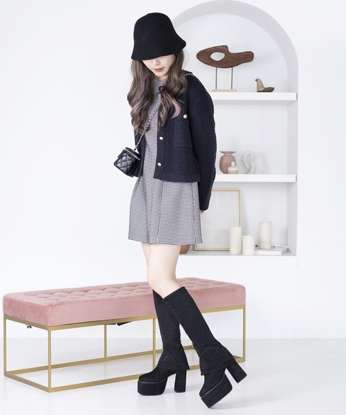 attagirl（アタガール） ロング ブーツ 厚底ストレッチカバーブーツ