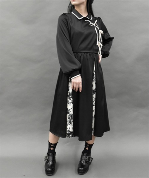 axes femme POETIQUE ワンピース オリエンタルデザインワンピース