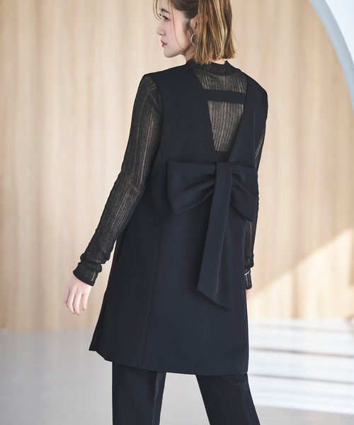 RUIRUE BOUTIQUE セットアップ ストレッチ ｜ Vネック バック