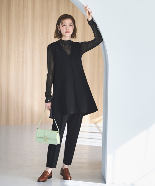 RUIRUE BOUTIQUE セットアップ ストレッチ ｜ Vネック バック