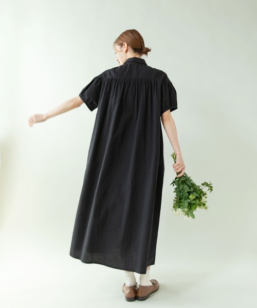 Bernhard Willhelm コットンリネン ワンピース ギャザー襟 Bernhard Willhelm コットンリネン ワンピース ギャザー襟