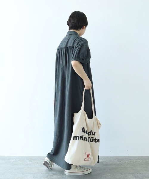 no688 メルカリ限定コットンリネン　バイカラーギャザーワンピース／ピンク 桜色＊ふんわりギャザーワンピース【S,M,L,LL】 コットンリネン