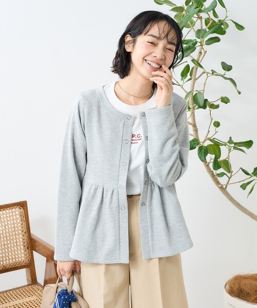 カーディガン ペプラムカーディガン レディース FREAK'S STORE カーディガン ペプラムカットカーディガン