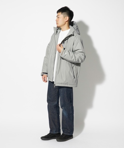 スノーピーク　グレー フード付き ダウンジャケット snow peak（スノーピーク） ダウンジャケット LARGE グレー メンズ