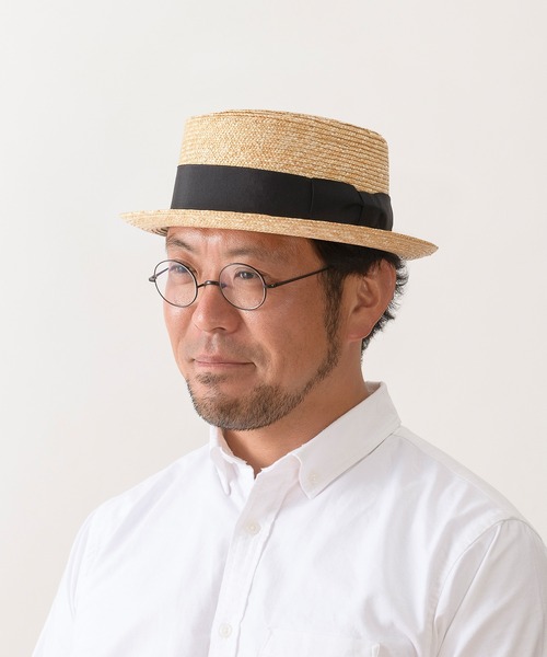 田中帽子店 帽子 ハット 日本製 ポークパイハット 麦わら帽子 アーロ