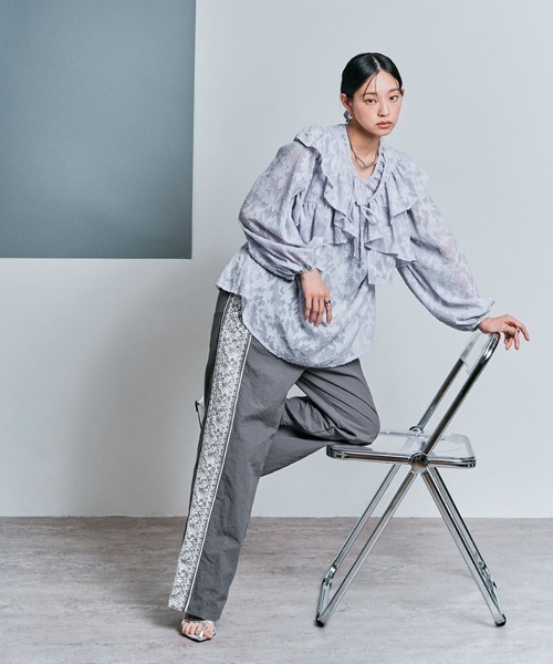 W：Huku パンツ 撥水 サイド レース パンツ レディース : ZOZOTOWN