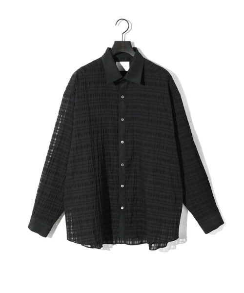 シャツ MIDIUMISOLID Men’s シアーチェックシャツ メンズ